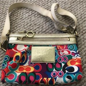 Coach multicolor logo bag